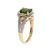 Image 3 : 14KT Yellow Gold 1.60 ctw Green Tourmaline and Diamond Ring