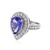 Image 2 : 14KT White Gold 4.26 ctw Tanzanite and Diamond Ring