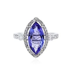 14KT White Gold 2.46 ctw Tanzanite and Diamond Ring