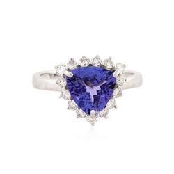 14KT White Gold 2.36 ctw Tanzanite and Diamond Ring