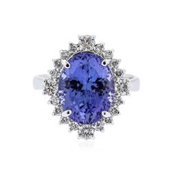 14KT White Gold 3.67 ctw Tanzanite and Diamond Ring