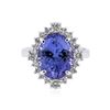 Image 1 : 14KT White Gold 3.67 ctw Tanzanite and Diamond Ring