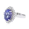 Image 2 : 14KT White Gold 3.67 ctw Tanzanite and Diamond Ring