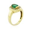 Image 3 : 18KT Yellow Gold 1.19 ctw Emerald and Diamond Ring
