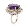 Image 3 : 14KT White Gold 11.11 ctw Amethyst and Diamond Ring