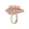 Image 3 : 14KT Rose Gold 11.58 ctw Morganite and Diamond Ring