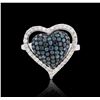 Image 1 : 18KT White Gold 1.42 ctw Blue Diamond Ring