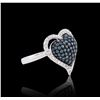 Image 2 : 18KT White Gold 1.42 ctw Blue Diamond Ring