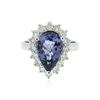 Image 1 : 14KT White Gold 4.50 ctw Tanzanite and Diamond Ring