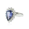 Image 2 : 14KT White Gold 4.50 ctw Tanzanite and Diamond Ring