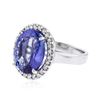 Image 2 : 14KT White Gold 7.98 ctw Tanzanite and Diamond Ring