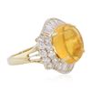 Image 2 : 14KT Yellow Gold 4.43 ctw Opal and Diamond Ring