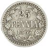 Image 2 : FINLAND: Alexander II, 1855-1881, AR 25 pennia, 1867