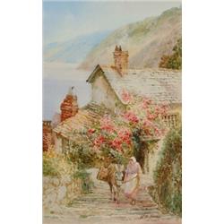 W H Sweet, Clovelly, Watercolour heightened with bodycolour, signed, 27.5 x 17.5 cm  See illustra...