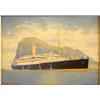 Image 1 : A E Harris, R M S R Arcadian off Gibraltar, watercolour, signed and inscribed, 24 x 34 cm £ 30 -...
