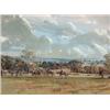 Image 1 : Graham Smith, a hunt in an extensive landscape, watercolour heightened with body colour, signed,...
