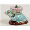 Image 1 : A 19th Century Majolica Inkwell and Cover, in the form of a seated frog, impressed RD No 171772...