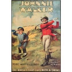 A Johnnie Walker Advertising Poster, ' The Whisky that goes with a swing' 59 x 41 cm  See illustr...