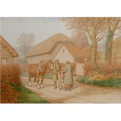 Stanley Anderson, a hazy winter morning, watercolour, signed, 22.5 x 31 cm (with Royal Academy of...
