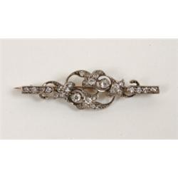 A Late Victorian Diamond Bar Brooch, in the form of entwined leaves  See illustration £ 150 - 250...