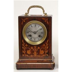 A Late 19th Century French Mantle Clock, the silvered dial with Roman numerals, fitted an 8 day m...