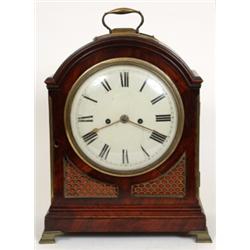 A Late 18th Century/Early 19th Century Bracket Clock, the convex painted dial with Roman numerals...
