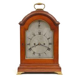 A Bracket Clock, the arched square silvered dial signed 'Chas Frodsham, 27 South Molton St, Londo...