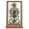 Image 1 : A 19th Century Brass Scroll Frame Skeleton Clock, with pierced silver chapter ring with Roman num...