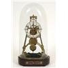Image 1 : A 19th Century Brass A frame Skeleton Timepiece, the silvered chapter ring with Roman numerals, f...