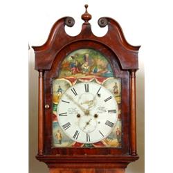 A 19th Century Longcase Clock, the 32 cm arched square painted dial signed "A &W Marshall Wishaw"...
