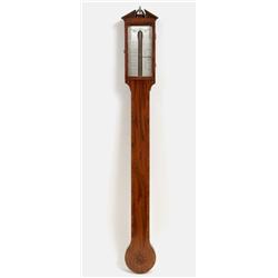 A 19th Century Stick Barometer, the silvered register signed "Nicholson Fecit N. Castle", in an i...