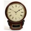 Image 1 : A 19th Century Drop Dial Wall Clock, the convex painted dial with Roman numerals, fitted an 8 day...
