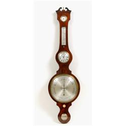 A 19th Century Wheel Clock Barometer, hydrometer, thermometer and level, by J Pastorelli London,...