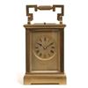 Image 1 : A Carriage Clock, the plated dial with Roman numerals signed Mallett & Son Paris, the movement wi...