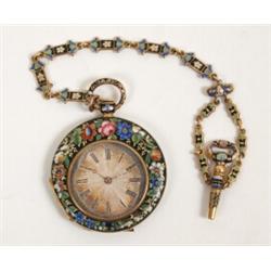 A 19th Century Open Face Pocket Watch, of slim proportions, the silvered dial with Roman numerals...