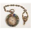 Image 1 : A 19th Century Open Face Pocket Watch, of slim proportions, the silvered dial with Roman numerals...