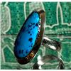 Image 2 : Nice Native American Kingman Turquoise sterling Silver ring size 8 by "POPPI"
