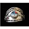 Image 1 : Hand made Native American Sterling Ring-Zuni style Sun Face, Heavy mans ring by "POPPI"