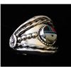 Image 2 : Hand made Native American Sterling Ring-Zuni style Sun Face, Heavy mans ring by "POPPI"