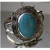 Image 1 : Beautiful large Sterling & Spiderweb Turquoise Bracelet Southwest Native American