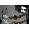 Image 1 : Hand made Native American Sterling Cuff Bracelet- Made with Baltic Amber