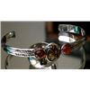Image 2 : Hand made Native American Sterling Cuff Bracelet- Made with Baltic Amber