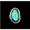 Image 2 : Beautiful Sterling Silver & Kingman Turquoise Native American Necklace & Ring-by "POPPI"