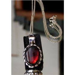 Beautiful Hand Made Native American Sterling Pendant-Ammolite Necklace by "POPPI"