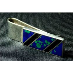Nice Sterling Silver & Azurite Money clip-POPPI