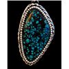 Image 2 : Sterling Silver & Spider web Turquoise Southwestern Pendant-24" Sterling Necklace-"POPPI"