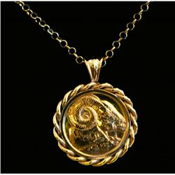 18k Gold over Sterling Silver Ram Pendant and Chain