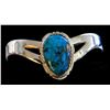 Image 1 : Beautiful Sterling Silver & Kingman Turquoise Native American Cuff Bracelet-by "POPPI"