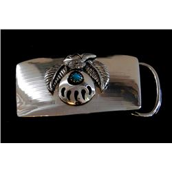 Beautiful Hand Made Native American Sterling Bear Paw Belt Buckle-"POPPI"