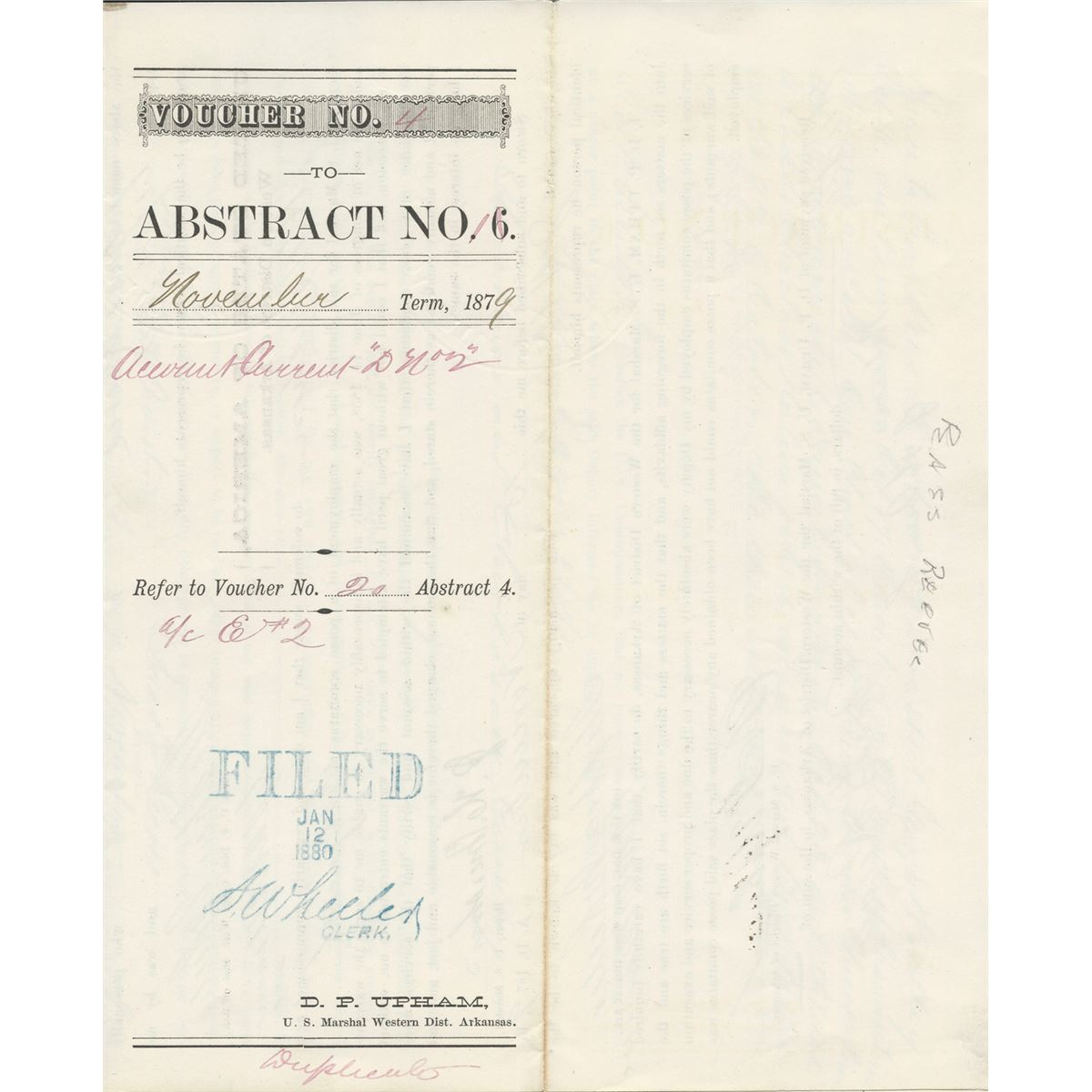 Bass Reeves 1879 Signed Voucher